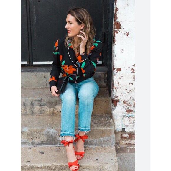 DVF Diane Von Furstenberg Tilly Argos Floral Silk Pajama Top Size P XS - Picture 7 of 9